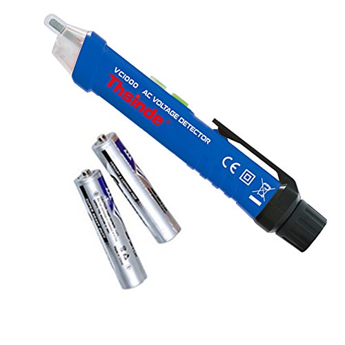 Spannungsprüfer,Thsinde Berührungsloser Spannungsprüfer 12V-1000V AC digital durchgangsprüfer Stromprüfer Duspol Strom Detektor mit LED-Taschenlampe