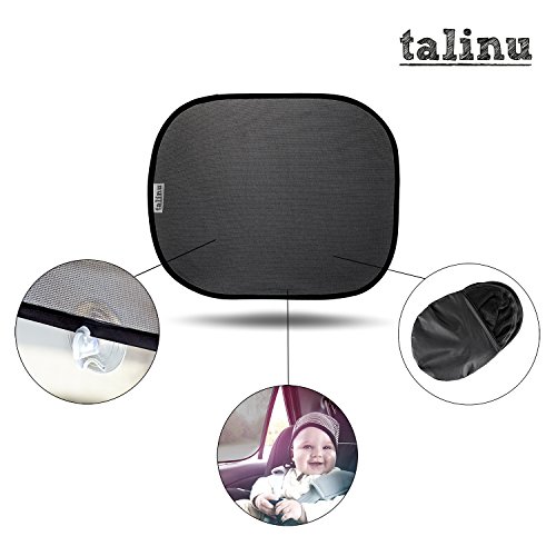 TALINU 2er-Set Kinder Sonnenschutz für Autoscheiben mit praktischer Aufbewahrungstasche und Saugnäpfen | Sonnenblende Auto Baby