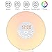 Produktbild Lichtwecker, Zknen® Wake Up Licht mit FM Radio Digitaluhr Licht 6 Natürlichen Sounds Snooze Funktion 7 Farbige 10 Dimmstufen LED Lichter Touch Control Nachttischlampe für Erwachsene und Kinder