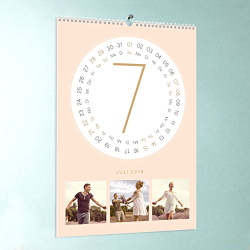 Foto Kalender online gestalten, Runde Monate, Wandkalender DIN A3: 297 x 420 mm, Fotokalender 2018