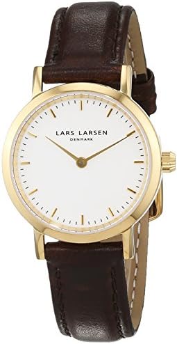 Lars Larsen  Women's Quartz Watch with White Dial Analogue Display and Black Leather Strap 124GWBLL