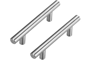 goldenwarm Möbelgriffe Steggriff, Türgriffe Edelstahl Bohrlochabstand 96mm Modernes Küchengriffe Schublade Schrank Griff, 10er