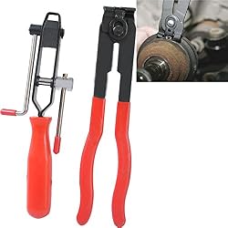 CCLIFE Pinces collier cardan et pince colliers bandes à sertir -2 pinces pour bottes d'essieu avec dispositif de coupe de sangle tubulaire jeu de pinces.