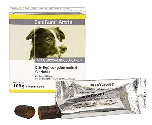Alfavet CaniGum Artrin Kauriegel bei Artrose und Osteoarthritis, 6 x 28 g