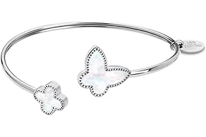 LOTUS STYLE Pulsera Acero Inoxidable Mujer LS1837-2/2 Mariposa - Sofisticado Brazalete con Pulido y Acabado Refinado - Special Prices - Regalo de Cumpleaños - Aniversario - Ocasiones Especiales