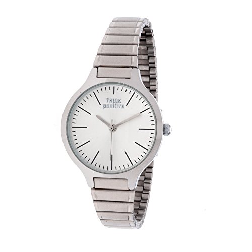 Señoras THINK POSITIVE® Modelo SE W97 De Acero Clásico Pequeño Total Steel Correa De Acero