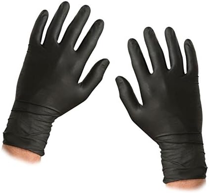 Saville Large BLACK Nitrile Powder Free Gloves (1 Box of 100 Gloves)