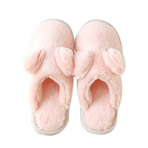 Women, Lovely Cotton Slippers Winter Warm Indoor Slippers Home Slippers,PINK