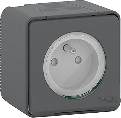 Schneider Electric SC5SHN0212454 Prise de courant mureva Styl 2 pôles + Terre saillie, 250 V, Gris