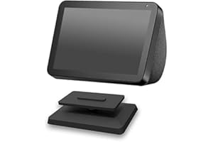 Cuasting Soporte de aluminio antideslizante para Amazon Echo Show 8, soporte giratorio de 360 grados, color negro