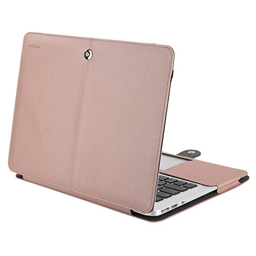 MOSISO MacBook Air 13 H  lle Case  Premium Qualit  t PU Leder Schlanke Schutzh  lle Tasche Cover f  r MacBook Air 13 Zoll  A1369   A1466   Rosa Silk
