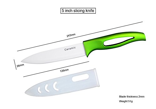 Top Qualität Köche Keramik Messer ein Set + Sicherheit elastikfutterale für geschnittenes Obst Gemüse & Fleisch sehr hot Sales Schablone Kochen jetzt kaufen. - 2