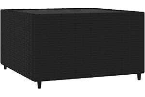 vidaXL Mesa de Centro jardín Cuadrada ratán sintético Negro 50x50x30cm