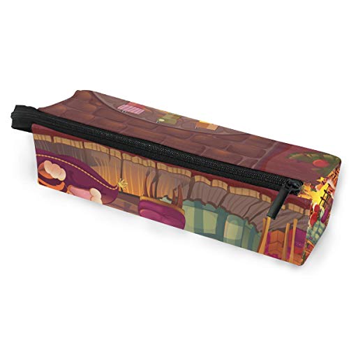 Preisvergleich Produktbild BENNIGIRY Weihnachts-Kamin, Federmäppchen, Stifteetui, Stifteetui, Kosmetiktasche, Brillentasche