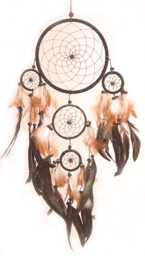 Traumfänger - Dreamcatcher Ø 16 cm & 4 x klein, Farbe:braun