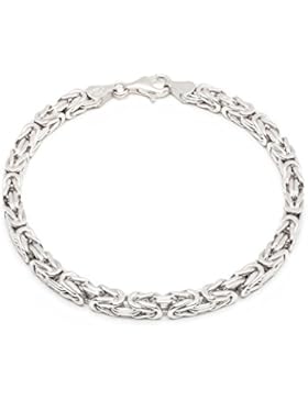 925 Silberkette: Königsarmband Silber rhodiniert mit der Breite 5mm und auswählbare Länge 20cm und 22cm