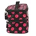 Travel Make Up Bag Cosmetic Toiletry Storage Hand Bag Make-up Case,Red Dot Pattern Double Layer Dual Zipper With Mirror From TianQin WY
