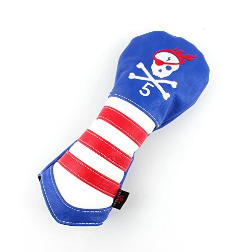 Artesano Golf Club calavera pirata - conductor cabeza Universal Fairway Golf híbrido cubre reemplazantes Fairway #5