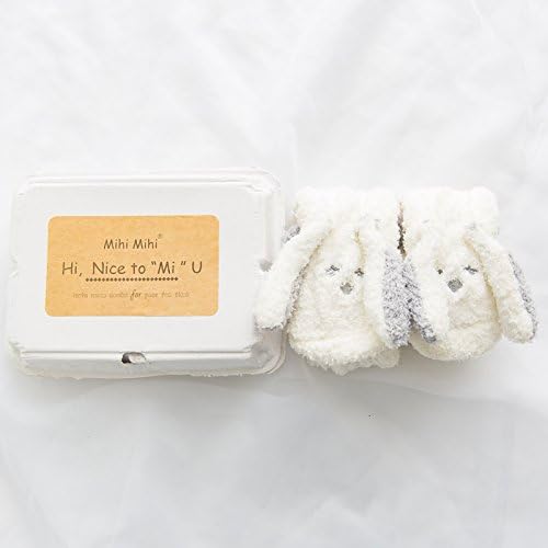 The lovely cashmere bed socks girls warm winter thick home coral fleece sleep on the floor in socks and stockings are adults, the number of meters long white ears)