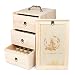 Produktbild Hölzern 75 Löcher Aromatherapie Aufbewahrungsbox Ätherisches Öl Tasche 3 Schublade mit Abnehmbaren Internes Fach Schmuckschatulle Nagellack Kulturbeutel