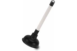 AHAD Toilet Pump Unblocker Sink Plunger Drian Unblocker Heavy Duty Toilet Plunger with Plastic Handle with Strong Suction Effective Tool for Bathrooms Kitchens Sinks Baths and Showers Cleaning Pack of 1
