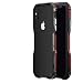 Produktbild iPhone X Metall Bumper,[ Zweifarbig,Robustes Design] CNC Aluminium Rahmen Stoßfest Ränder Schutz Hülle Gratis Linse Display Schutzglas Rückseite Folie für iPhone X 5,8" (Rot/Schwarz)