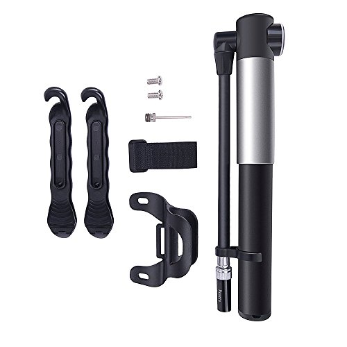 WOLFWILL tragbar Fahrrad Luftpumpe Mini Pumpe mit Manometer 210 PSI Gauge
