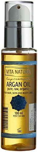 Pure Argan Oil 100% Organic - Cold Pressed, Filtered and Unroasted - For the Hair, Skin &amp; Body Care 100ml