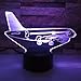 Produktbild 3D Vision Licht Flugzeug LED Nachtlicht USB Bunte Touch Fernbedienung Basis Glühbirne Sensor Licht Freunde Kinder Kinder Jungen Geschenk