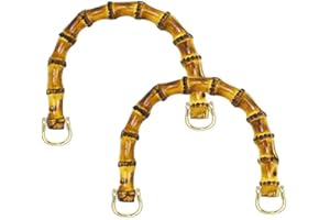 HNJKJEU 2 Stück Griff für Taschen aus Bambus, Taschengriffe Bambus U Form, Taschengriffe Damentaschen, Henkel für Handtaschen, Schulterriemen für Taschen, Handtaschen Ersatz Henkel, DIY Taschenzubehör(15.5CM)