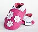 Soft leather baby shoes pink with white flowers