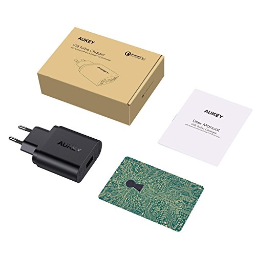 AUKEY Quick Charge 3 0 Chargeur Secteur USB 19 5W Chargeur Mural pour Samsung Galaxy S8 S8  Note 8  LG G5 G6  Nexus 5X 6P  HTC 10  iPhone XS   iPhone XS Max   iPhone XR  iPad Pro Air  Moto G4 etc 