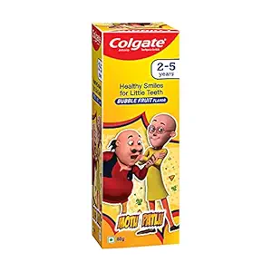 Colgate Kids Toothpaste for 2-5 Years - 80gm (Bubblefruit flavour), Multicolour