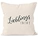 Produktbild MoonWorks Kissen-Bezug Lieblingsidiot Geschenk Freundschaft Liebe Kissen-Hülle Deko-Kissen Baumwolle Natur Unisize