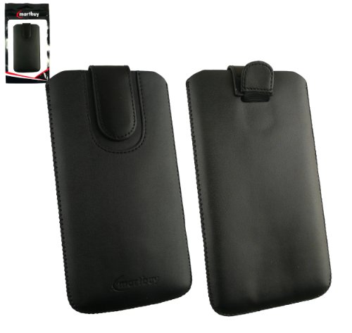 EmartbuyÂ® Nero / Nero PU Pelle Custodia Case Cover Sleeve ( Misura 5XL ) con Linguetta Adatta Per Elephone P8000 5.5 Pollice Smartphone