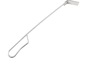 EASYBYMALL 18 pollici Grill Ash Rake Hoe per camino stufa a legna forno pizza forno, in acciaio inox BBQ Cleaner Poker raschietto, per Kamado, Vision Grills, strumento di cenere
