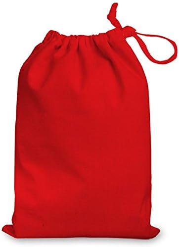 Cotton Drawstring Bags in a Selection of Sizes and Modern, Bright Colours (38 cm x 43cm, Red)