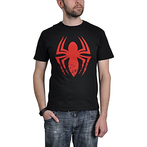 Preisvergleich Produktbild Spiderman Herren T-shirt Red Logo, Schwarz, L