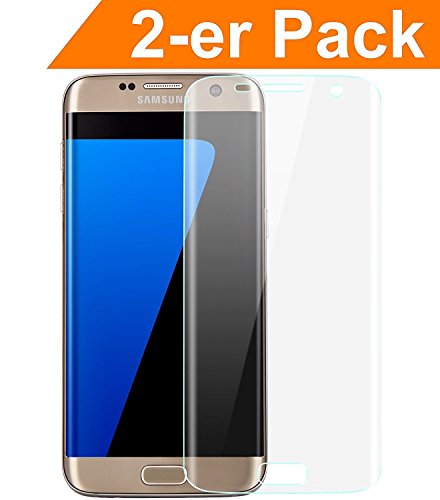 Preisvergleich Produktbild Wunderglass 2er Pack Schutzfolie für Galaxy S7 Edge Schutzfolie - [Display vollständig geschützt] - Screen Protector Displayschutzfolie