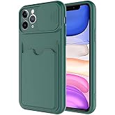 Aksesuarcim Apple iPhone 11 Pro ile Uyumlu Silikon Kılıf Mat Renkli Kart B&ouml;lmeli C&uuml;zdanlı Kamera Lens Korumalı Kapak Kartix K