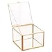 Produktbild XZANTE Platz ffnung Glas Geometrie Garten Schmuck Schatulle Spiegel Schmuck Aufbewahrungs Box Ewige Blume Dekoration Box Handwerk