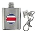 Price comparison product image 1StopShops Costa Rica Flag Metal Miniature Flask Keyring