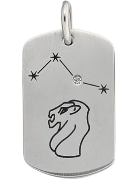 Schmuck Damen Kettenanhänger Anhänger Sternzeichen Löwe Edelstahl mattiert mit Zirkonia Höhe ca. 35 mm Breite...