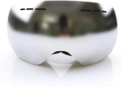 Ski Goggles Pro Snowboarding Goggle with UV 400 Double Lens Anti-fog Skating Goggles For Women Men Ladies Youth Teen -Silver Lens