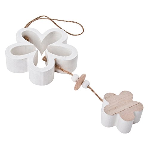 Blume Sweet Design Deko Anhänger Holz 20x8x2cm (Weiss) - 3