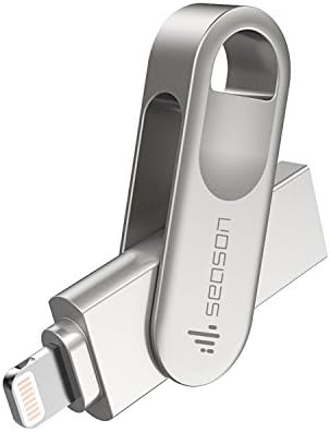 iPhone iPad Flash Drive 64GB USB 3.0, i4season Pendrive Memory Stick with OTG Lightning Connector [Apple MFi Certified] and Alloy Metal Casing External Storage Expansion with Touch ID Encryption for iPod Computer Mac Laptop PC iOS Windows - Silver
