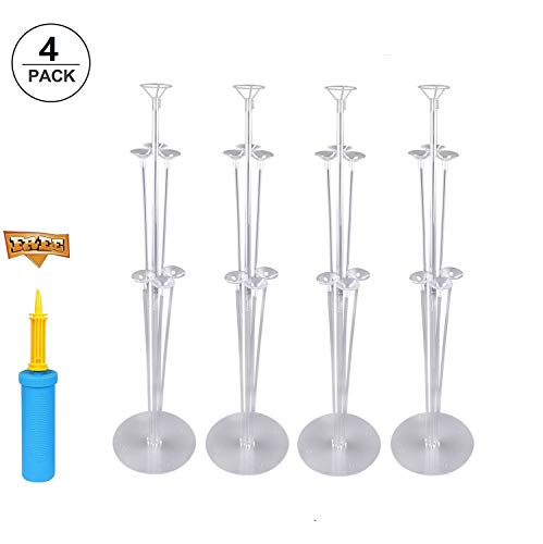 Funny House Palloncino Supporto Kit, 4 Pezzi Supporto per Palloncino Trasparente Bastoncini per Palloncini Kit, Palloncini Sticks Supporti per Decorazione, Compleanni, Anniversari, Matrimonio