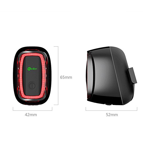 16 LED 50 Lumen Intelligent Fahrrad Rücklicht Fahrradlampe Fahrradbeleuchtung, X6 USB aufladbar Rücklicht für Fahrradfahren Radfahren, wasserdicht Rückleuchten, Fahrrad Sicherheitslicht Reflectors mit Lichtsensor und Bewegungssensor für Sicherheit und Warnung - 2