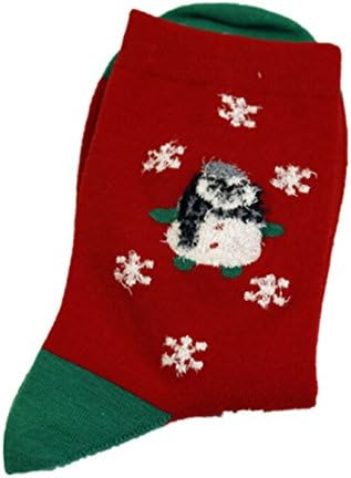 Moonuy Women Christmas Socks, Cute Casual Unisex Novelty Xmas Printing Socks Christmas Gift Xmas Gift (Red)