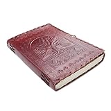 eco friendly notebook with pen Peso: 607 gramos. 81stgeneration Notebook Eco Diario de Cuero Hecho a Mano Tree of Life en Relieve Papel Reciclado 100 páginas (25,5 cm x 18 cm)